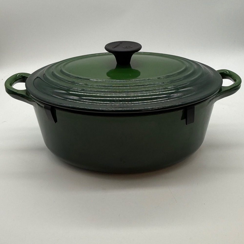 Le Creuset 29 Oval Enameled Cast Iron Dutch Oven Dark Green Made in France